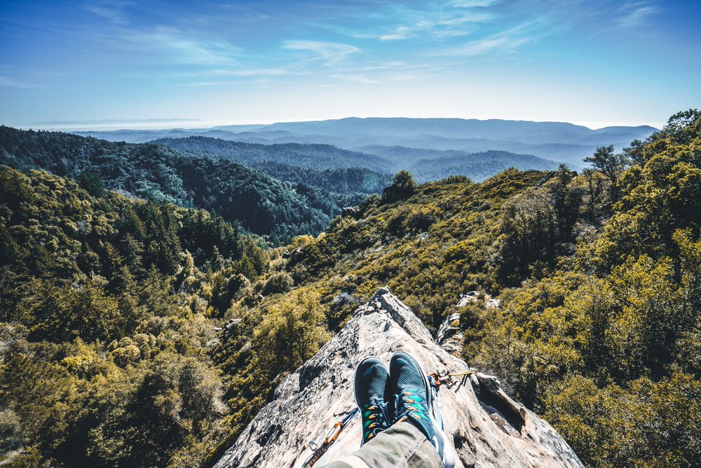 Relaxing on a rock and enjoying the outdoors