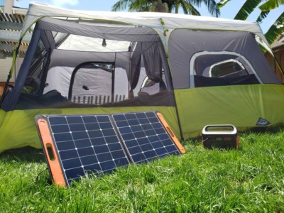 Core 9 Instant Tent with Jackery Explorer and SolarSaga