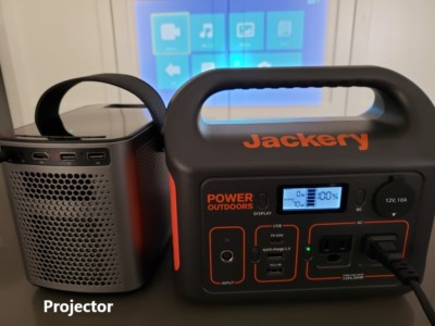 Jackery Explorer 300 and Mini Projector
