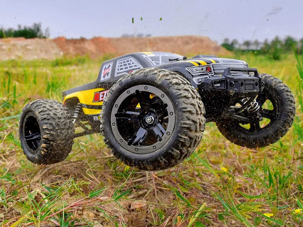 Buy BEZGAR HM101 Hobby Grade 1:10 Scale Remote Control Truck with 550  Motor, 4WD Top Speed 42 Km/h All Terrains Off Road RC Truck ,Waterproof RC  Car with 2 Rechargeable Batteries for