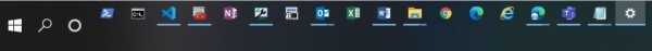 Taskbar buttons: Combined display