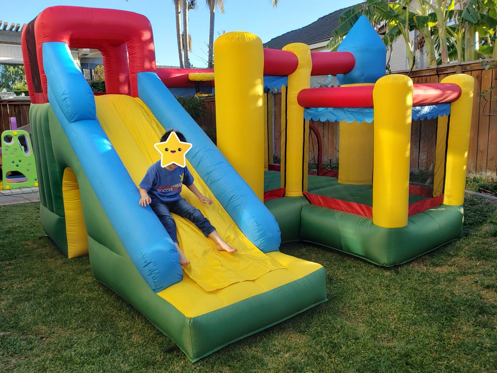 Bountech Bounce House (Castle 6-in-1 with Long Slide)