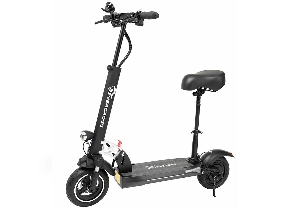 EVERCROSS H5 Electric Scooter, Electric Scooter for Adults with 800W Motor,  Up to 28MPH & 25 Miles-10'' Solid Tires, E-Scooter with Seat & Dual