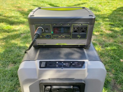 Portable car freezer powered by Goal Zero Yeti 500x