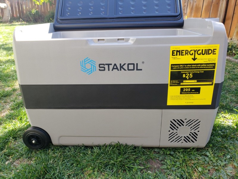 Review Costway 53 Quart DualTemperature Car Freezer/Fridge with