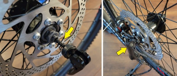 Place Quick Release skewer through front wheel