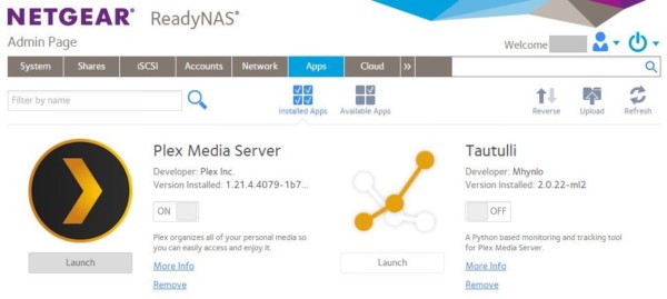 Plex Media Server app install on ReadyNAS