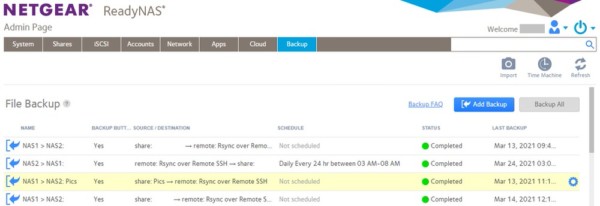 ReadyNAS Backup Jobs