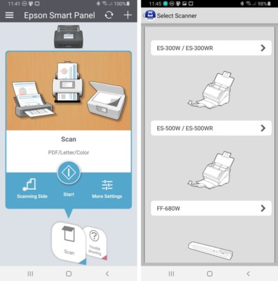 Scanner Apps: Smart Panel vs DocuScan /Epson