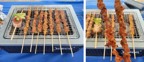 Tasty, charcoal grilled skewers