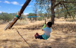 Ziplining with a Slackline