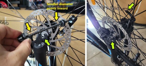 Place Quick Release skewer through front wheel