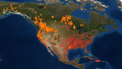 Active Fires (Sept 7-14, 2021) /FIRMS US-Canada, NASA, USFS