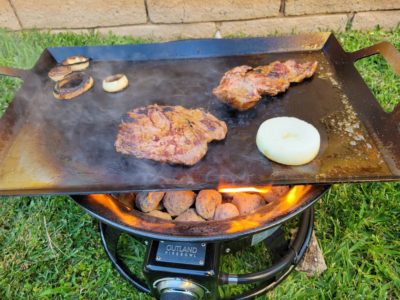 Grilling Steak over Firebowl