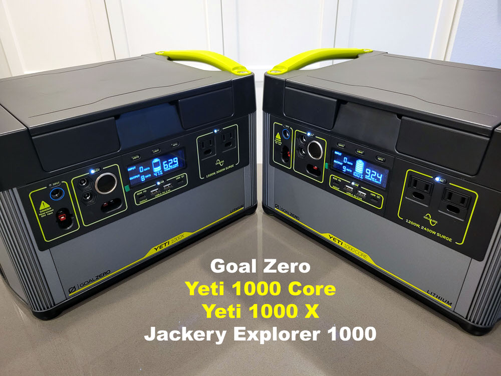 Goal Zero vs Jackery: Yeti 1000 Core, 1000 X, Jackery Explorer 1000