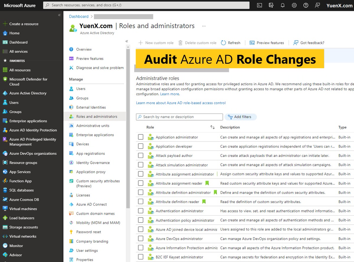Azure AD: Audit Role Changes