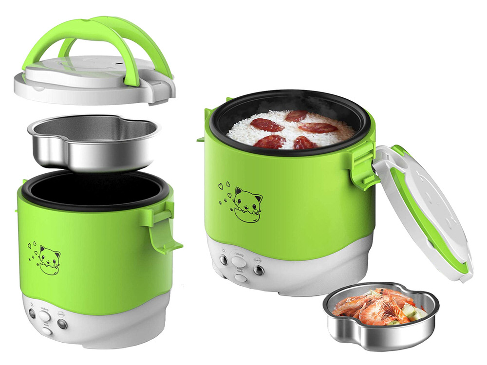 Mini Rice Cooker Small 4-Cup (cooked), Travel Rice Maker, 6-in-1