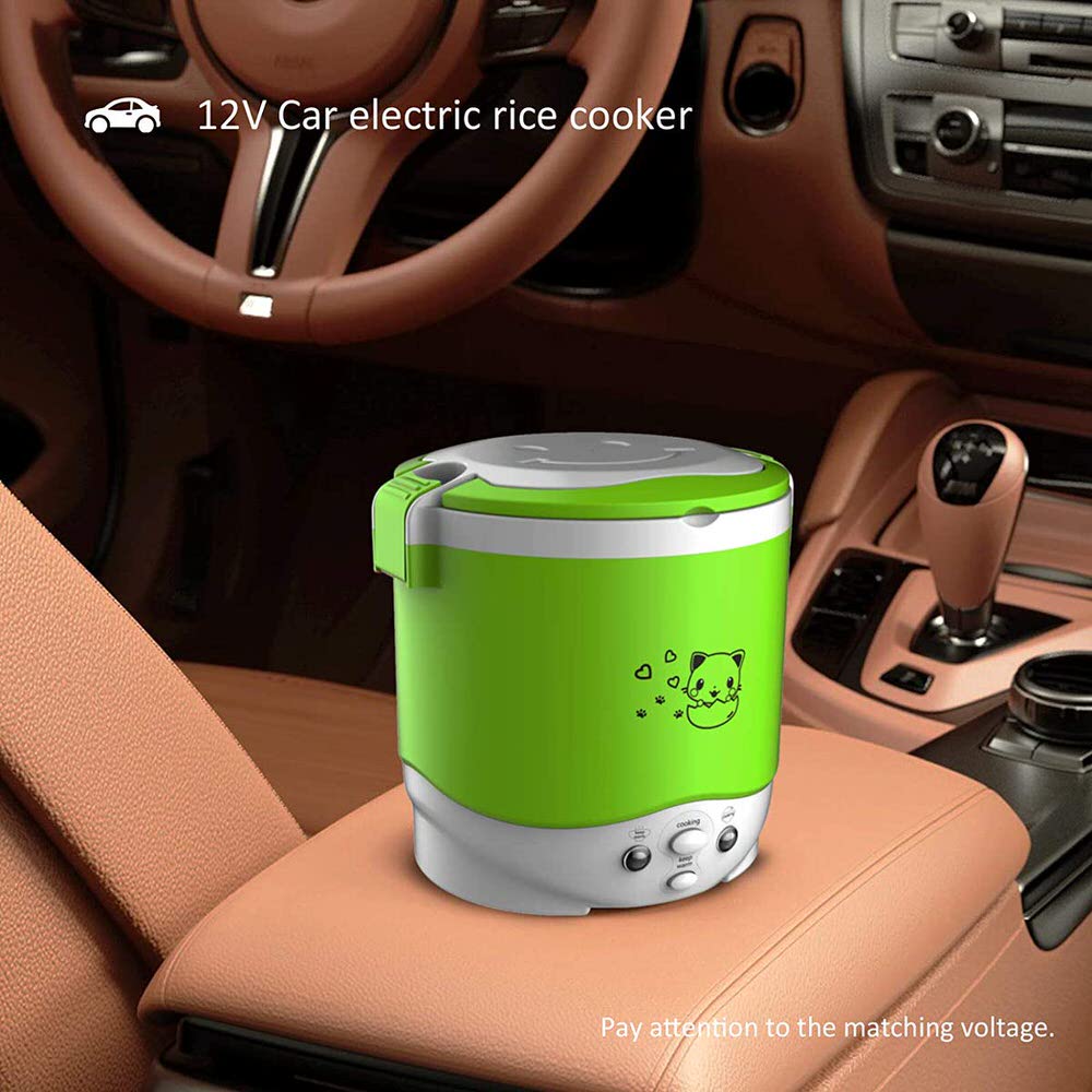 Omabeta Portable Rice Cooker for Travel Mini 12V 100W 1L Electric Portable  Multifunctional Rice Cooker Food Steamer for Cars Can be Used As Electric