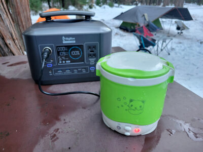 Cooking rice at Yosemite