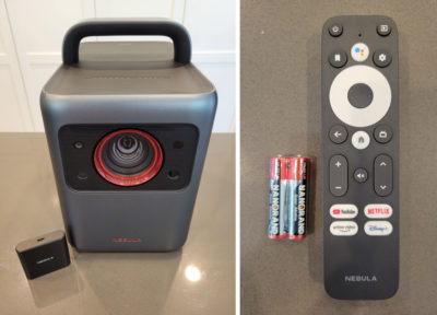 Projector, Smart TV Dongle, Remote