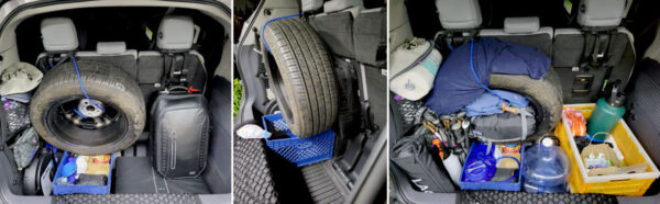Full-size spare tire stored in trunk