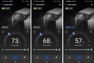 Cooling Speed and Temperature Readings