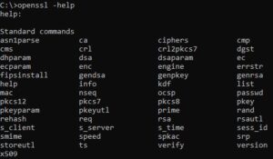 OpenSSL Command Help